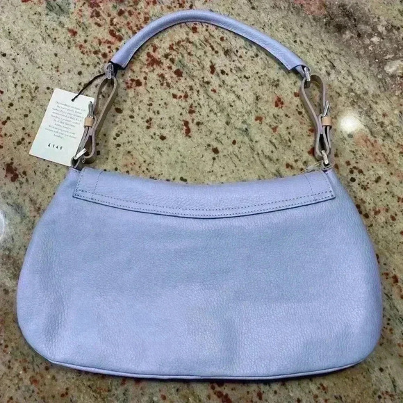 Claudia Firenze Purse Blue Medium Flap Camel Color Block 100% Leather NWT READ - Picture 9 of 16